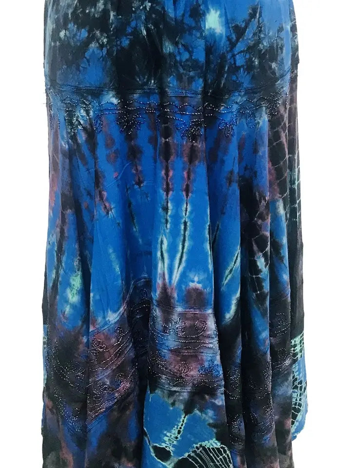 Tie-Dye Mid Length Skirt