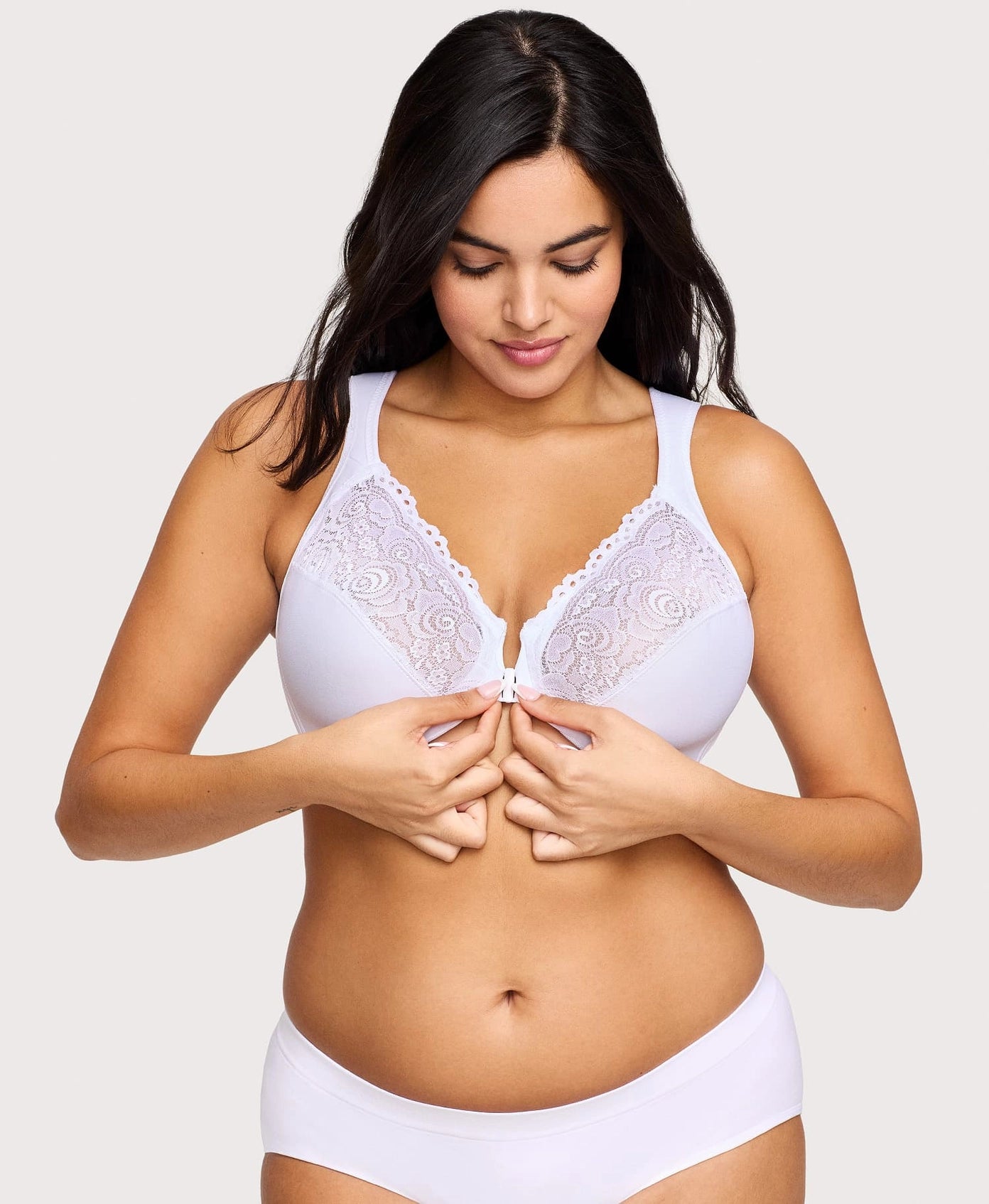 Front-Closure White Wonderwire Bra