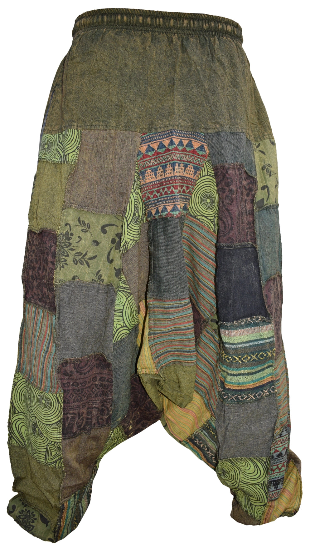 Bohemian Patchwork Stone Washed Cotton Harem Pants - COMING SOON