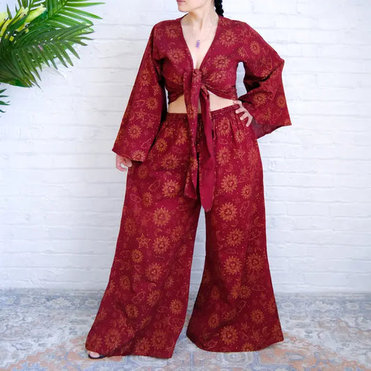 Celestial Red Palazzo Pants