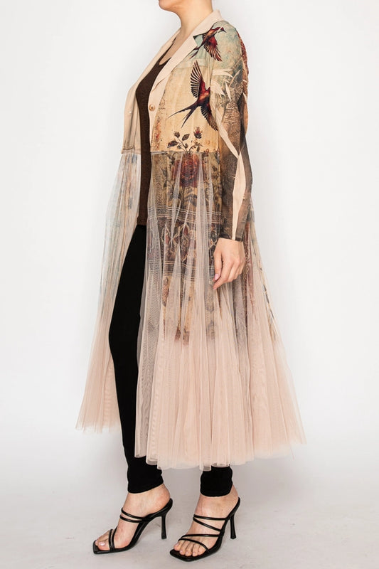 Chic Contrast Longline Blazer