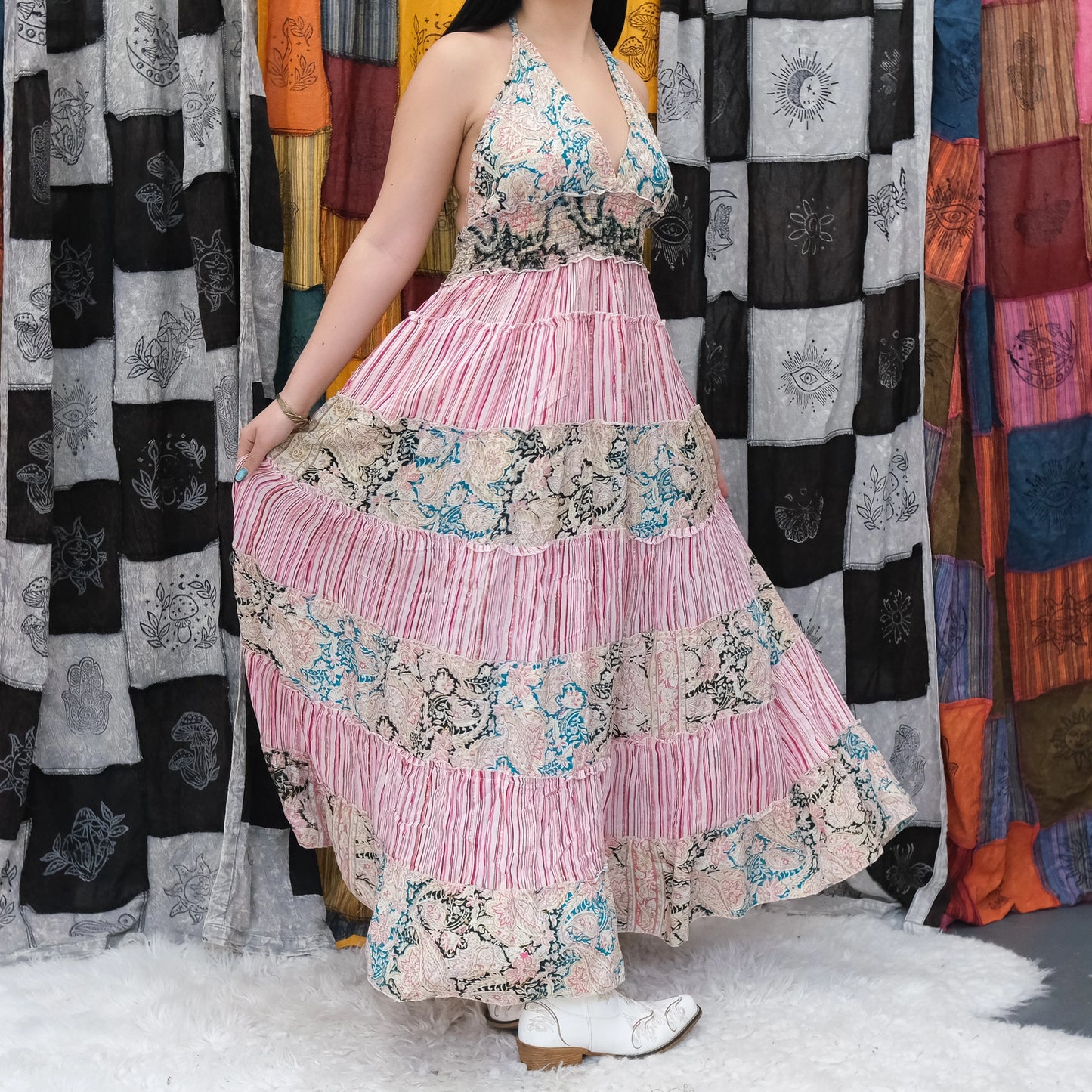 Flowy Tiered Maxi Boho Summer Dress