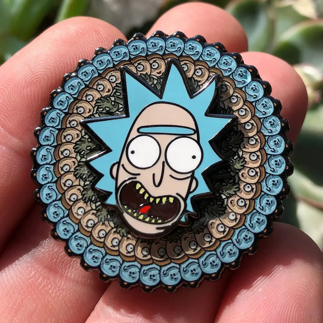 Spun Out Rick Spinner Pin V2 – Cartoon Spinning Enamel Pin