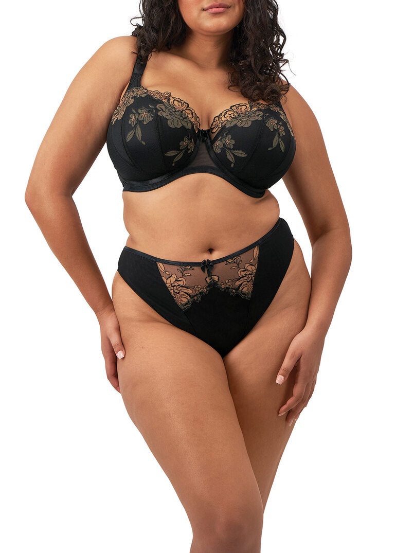 Teagan Black Almond Uw Padded Half Cup Bra