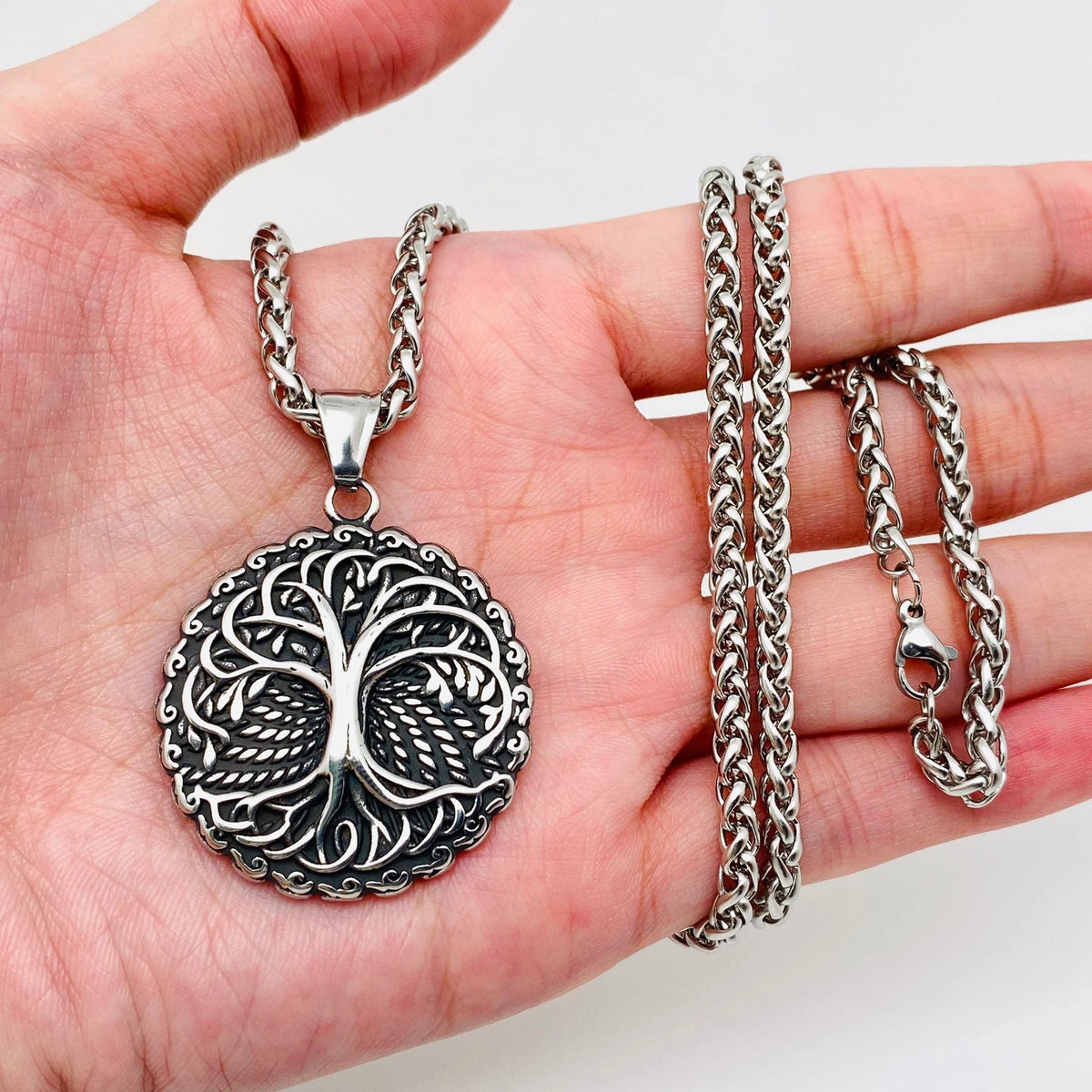 Tree of Life Stainless Steel Pendant Men's Necklace