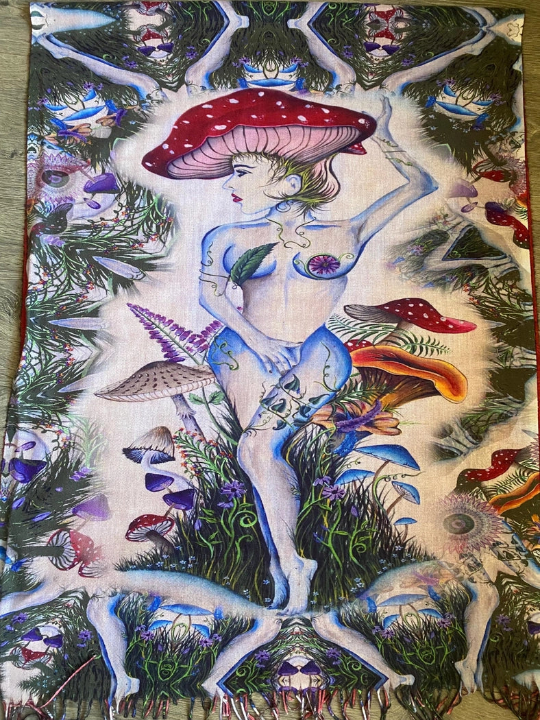 Alice in Mushroomland Pashmina