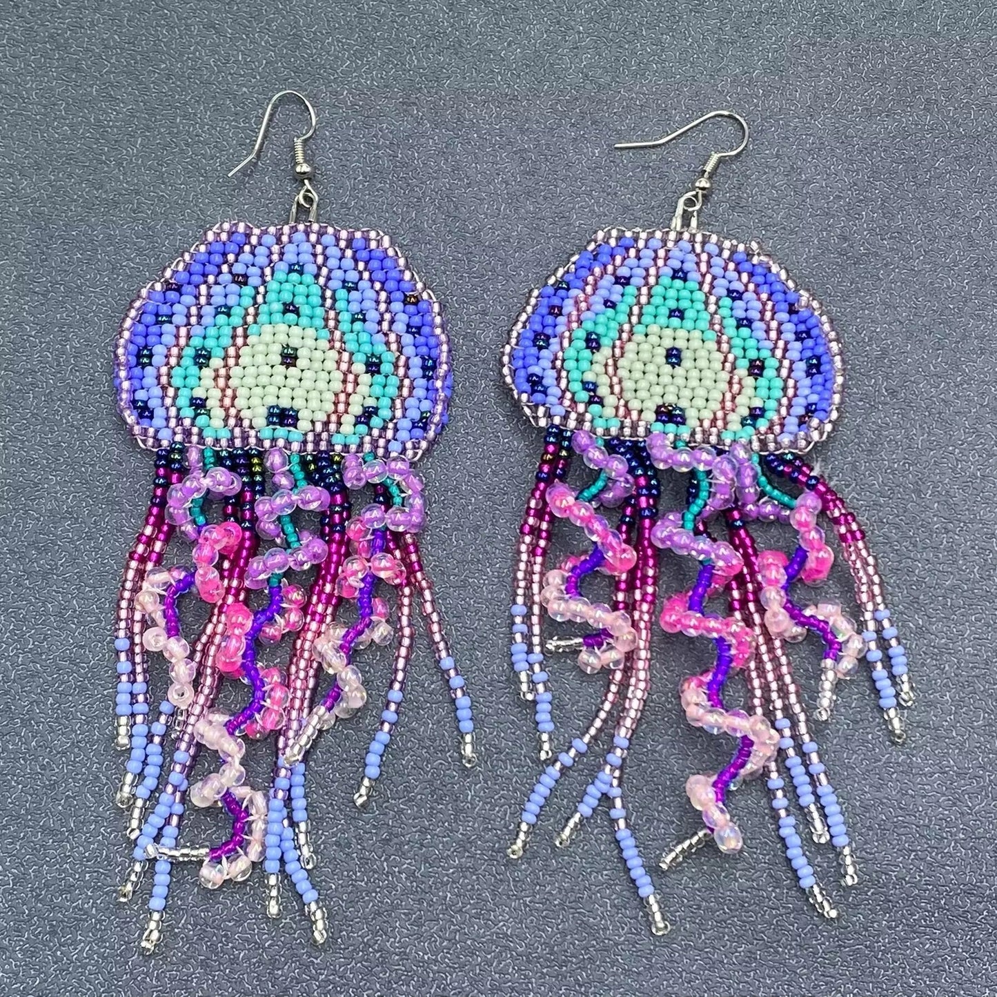 Colorful Jellyfish Beads Fringe Earrings
