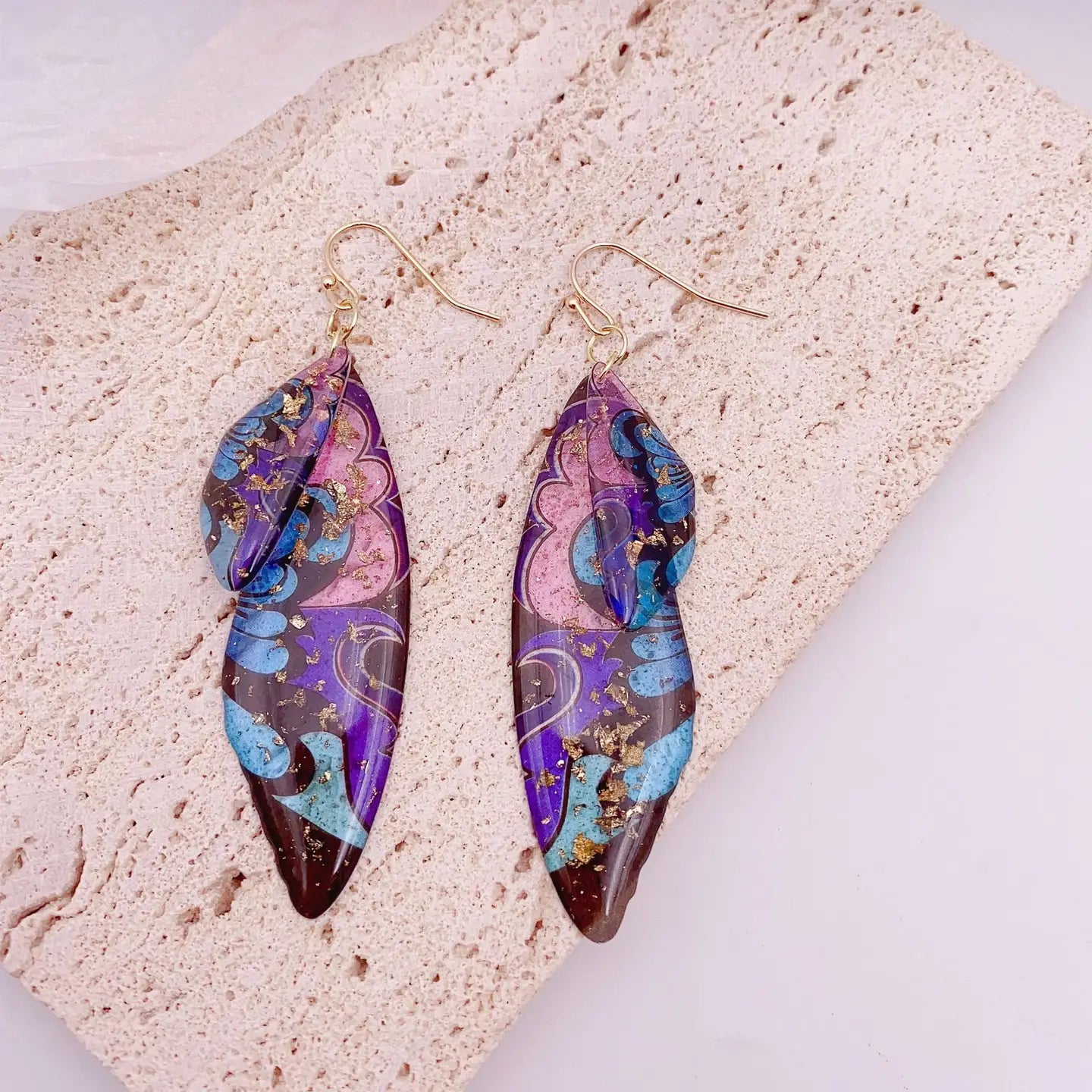 Gradient Cicada Wings Butterfly Wings Earrings