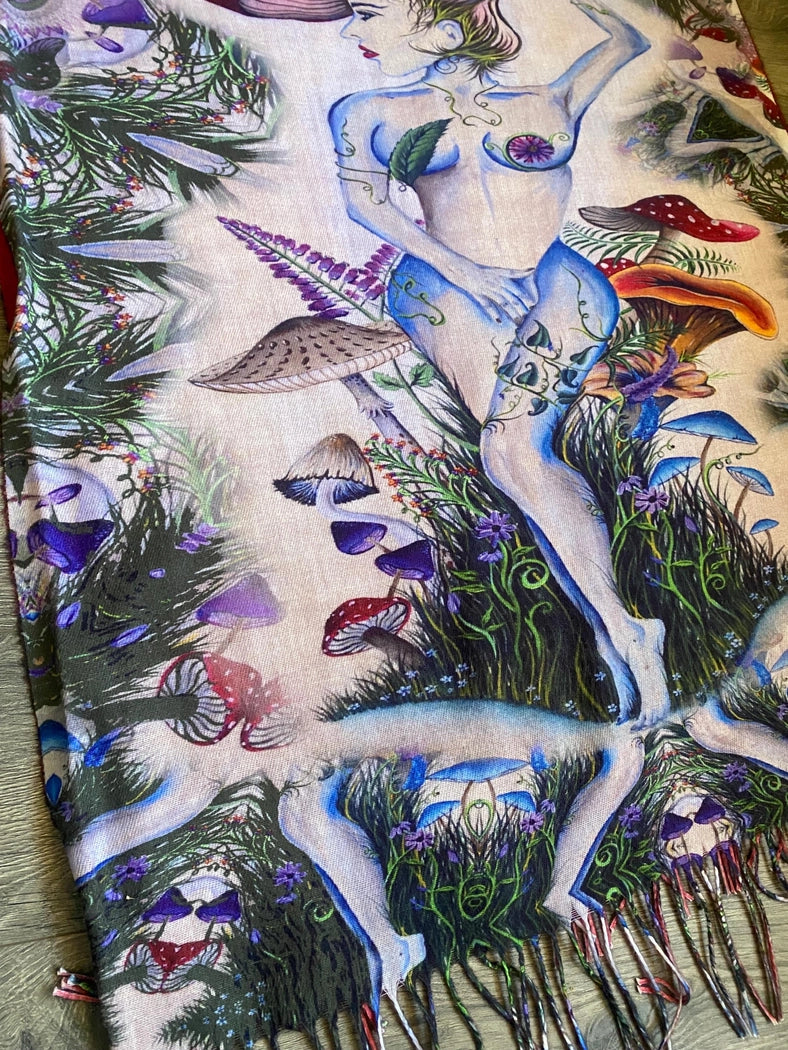 Alice in Mushroomland Pashmina