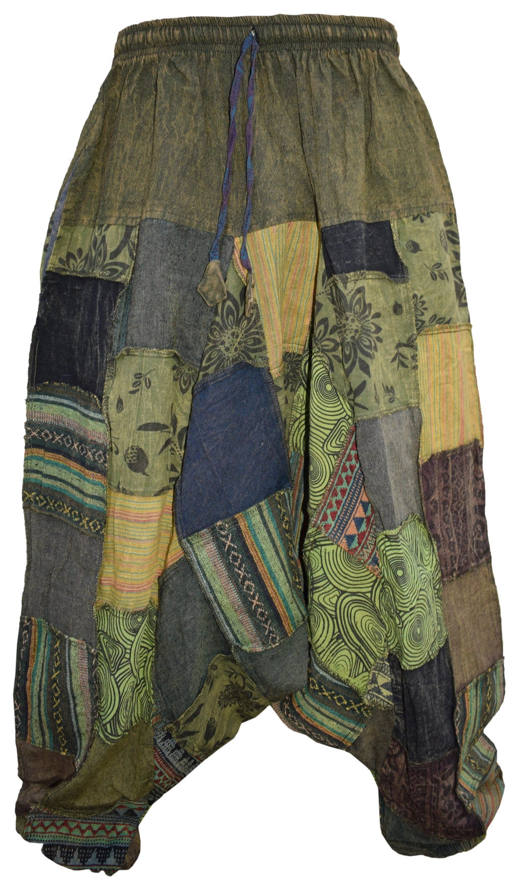 Bohemian Patchwork Stone Washed Cotton Harem Pants - COMING SOON