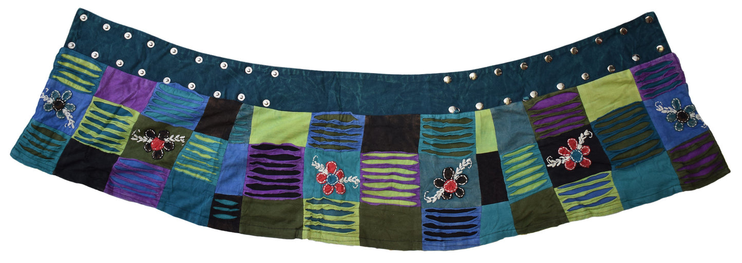Reversible Embroidery Patchwork Boho Popper Mini Skirt - COMING SOON
