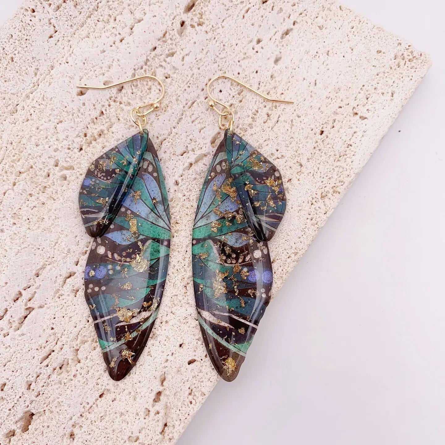 Gradient Cicada Wings Butterfly Wings Earrings