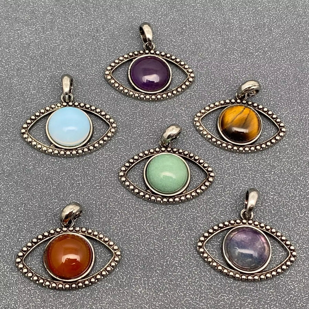 Vintage Natural Stone Evil Eye Charms