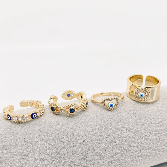 Multi-Style Gold-Plated Evil Eye Ring