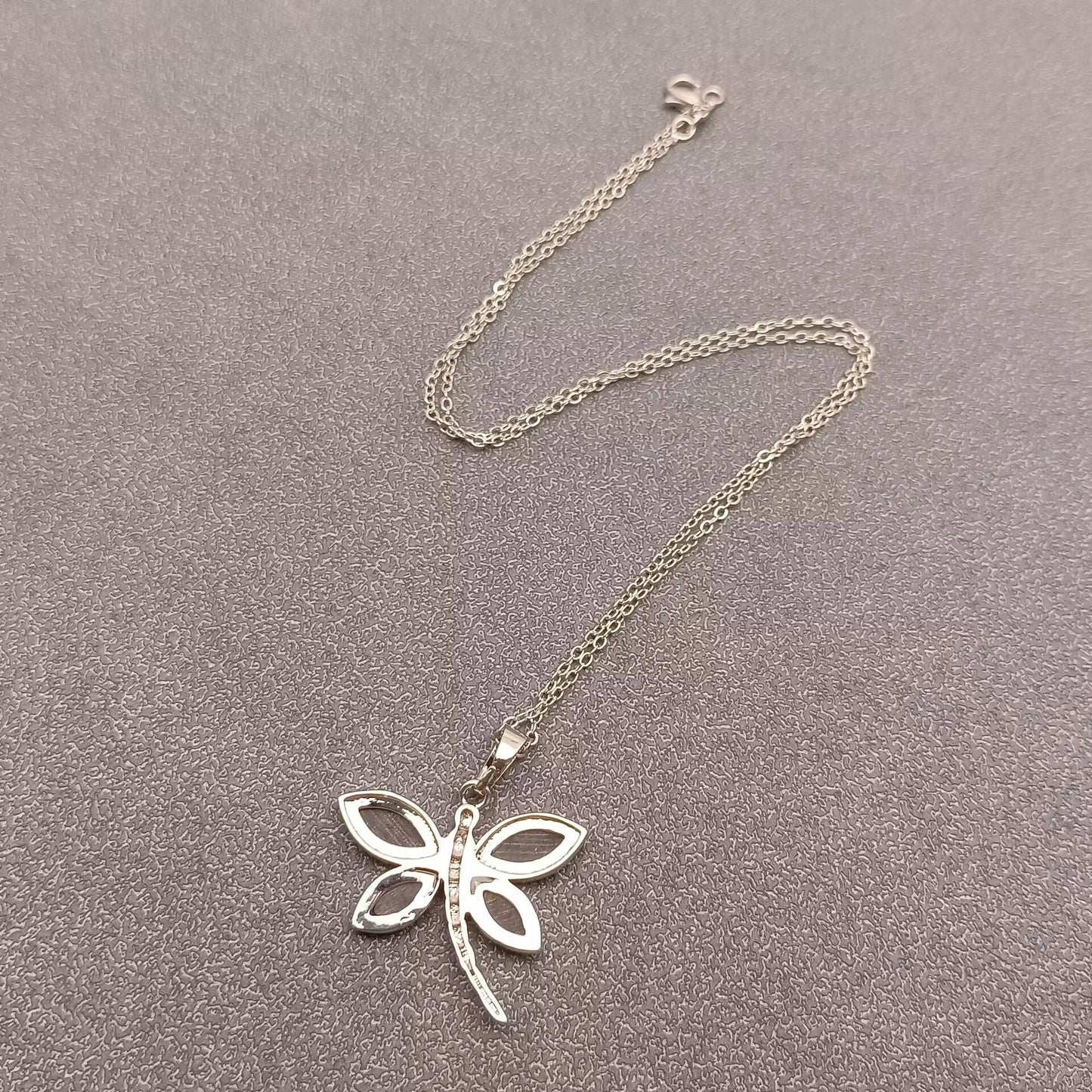 Natural Abalone Shell Dragonfly Charm Necklace