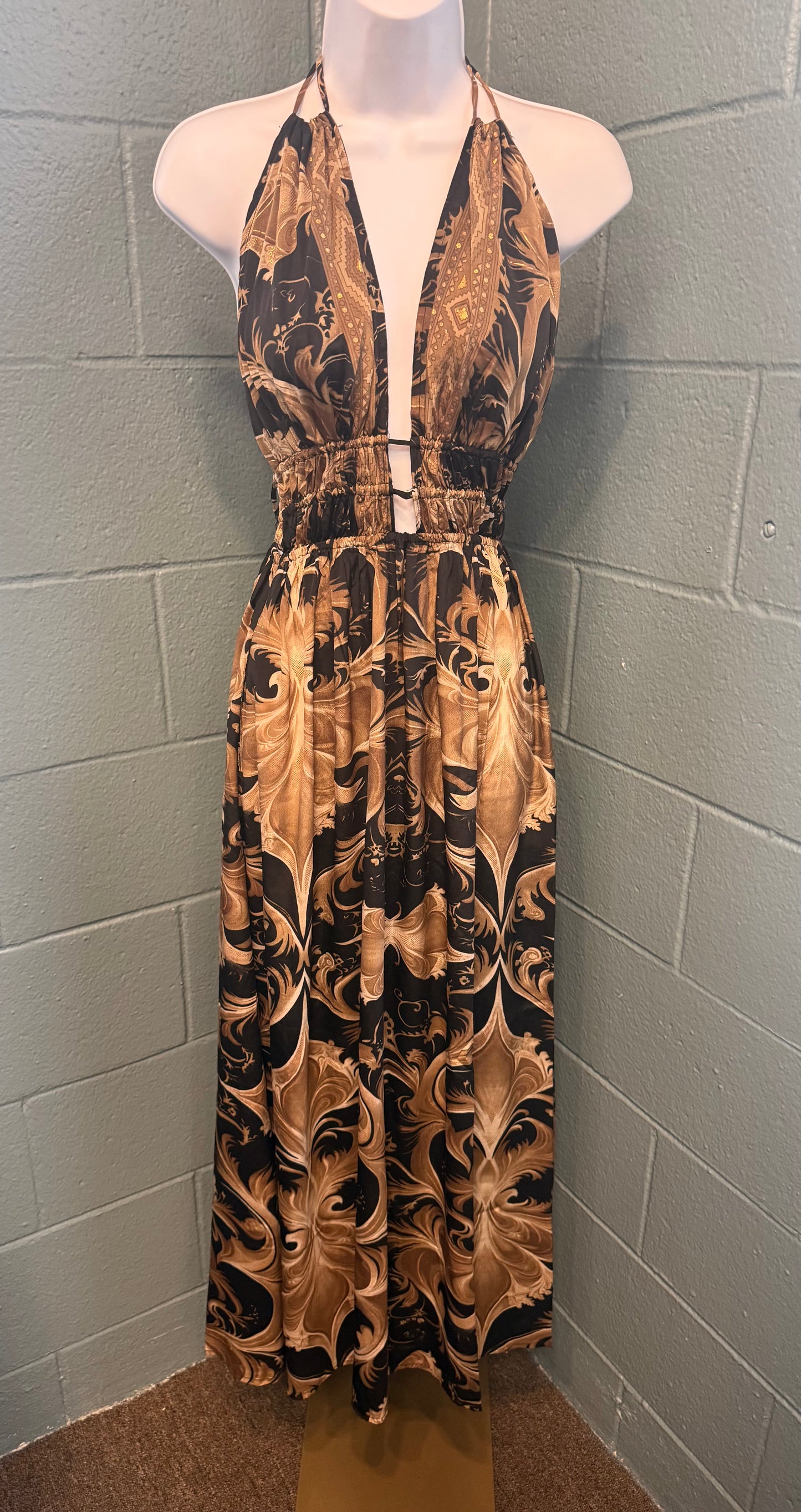Maxi Bohemian Dress with Pockets