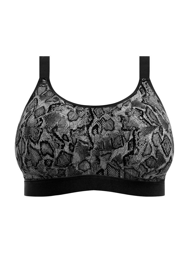 Goddess Sport Black Snake Non-Wired Sports Bra