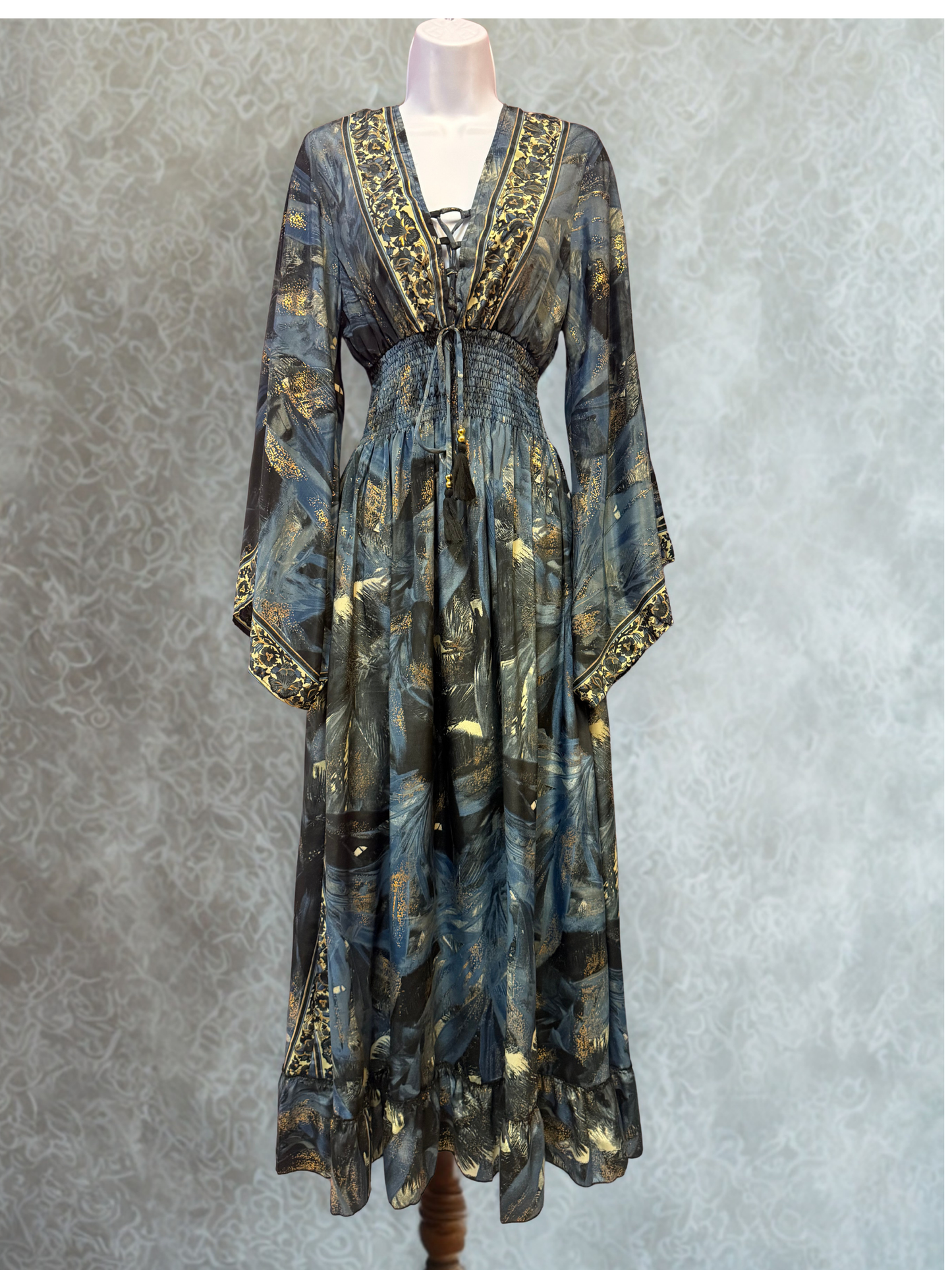 Long Boho Dress W/Pockets