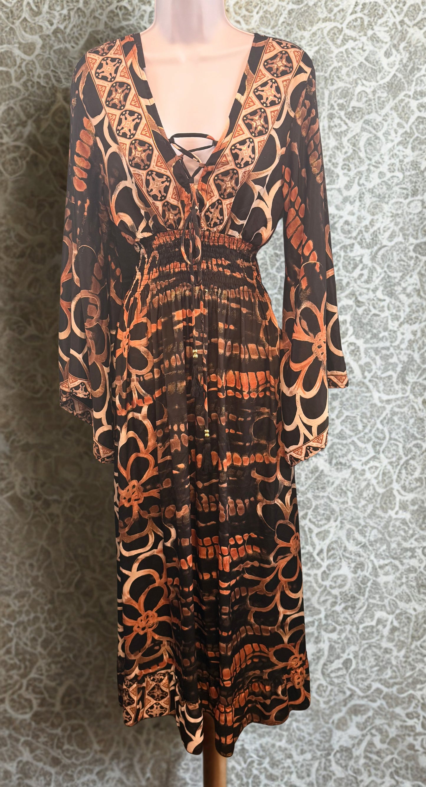 Long Boho Dress W/Pockets
