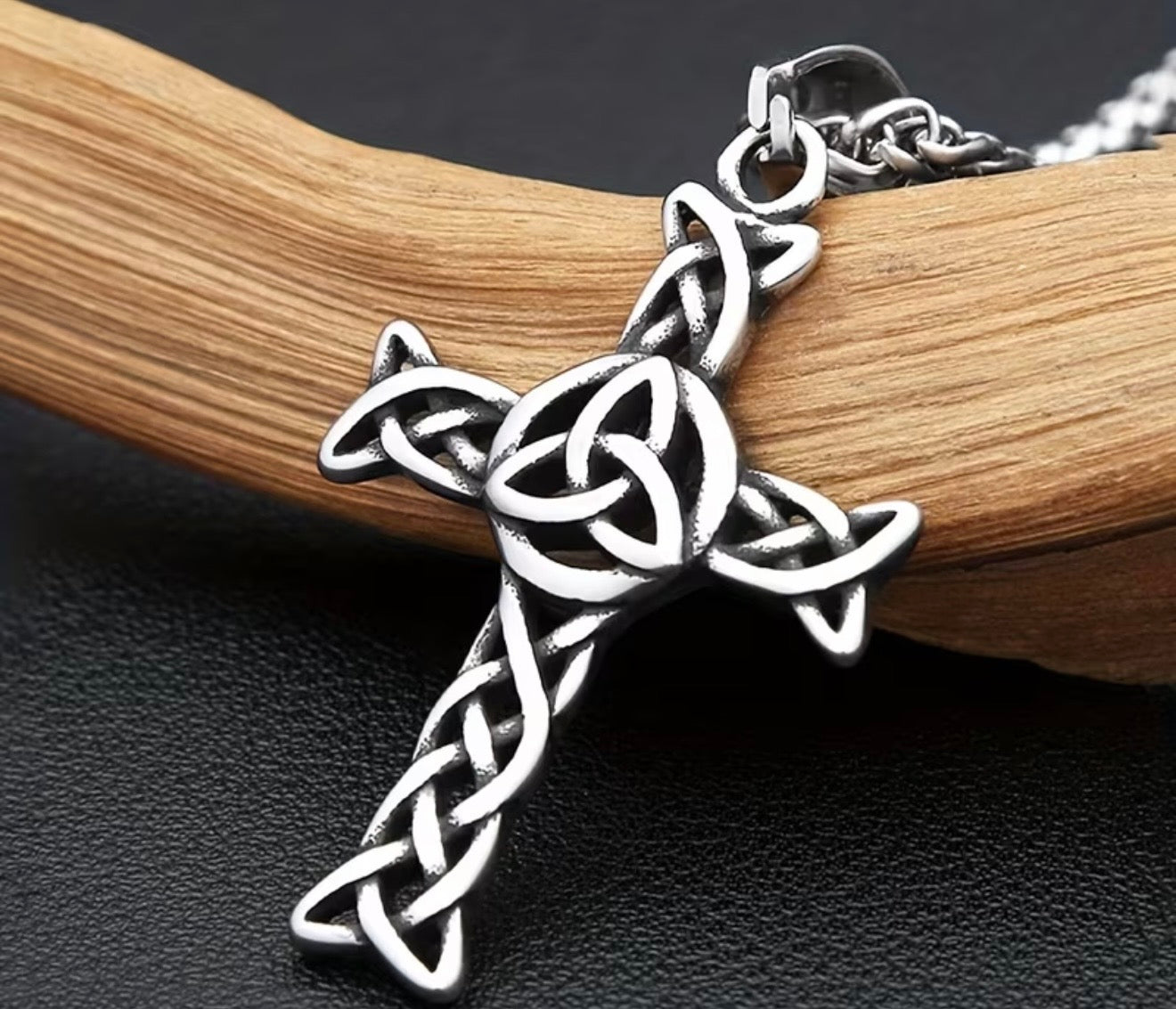 Celtic Stainless-Steel Cross Pendent