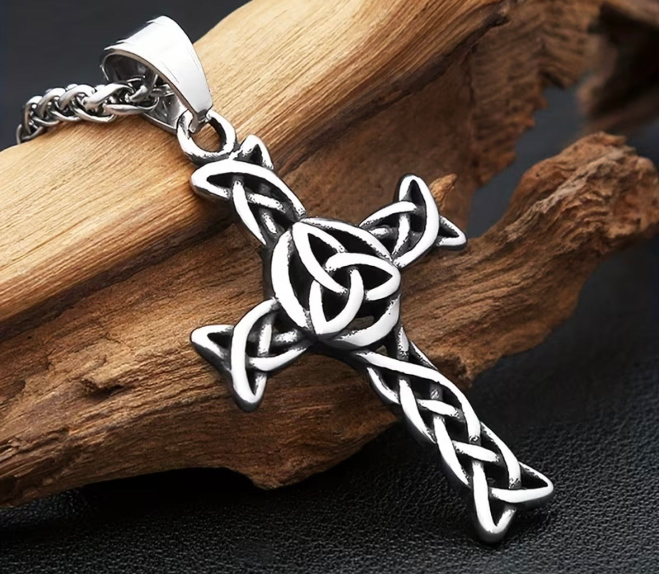 Celtic Stainless-Steel Cross Pendent