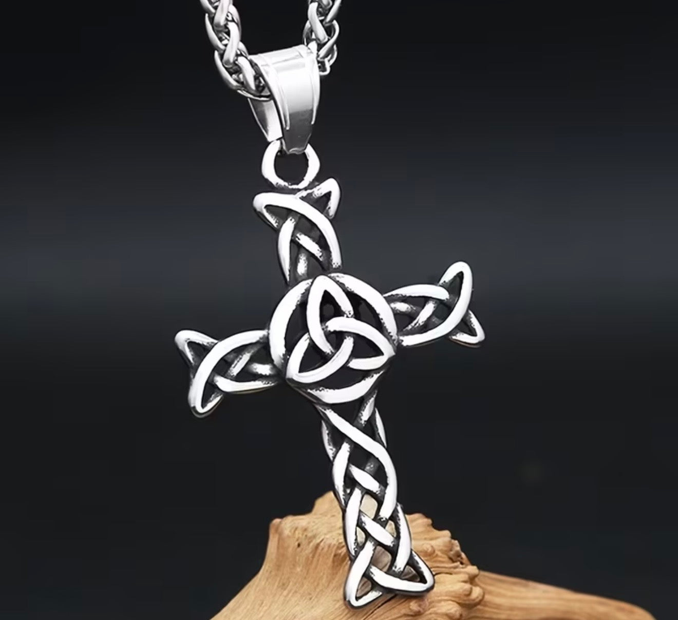 Celtic Stainless-Steel Cross Pendent