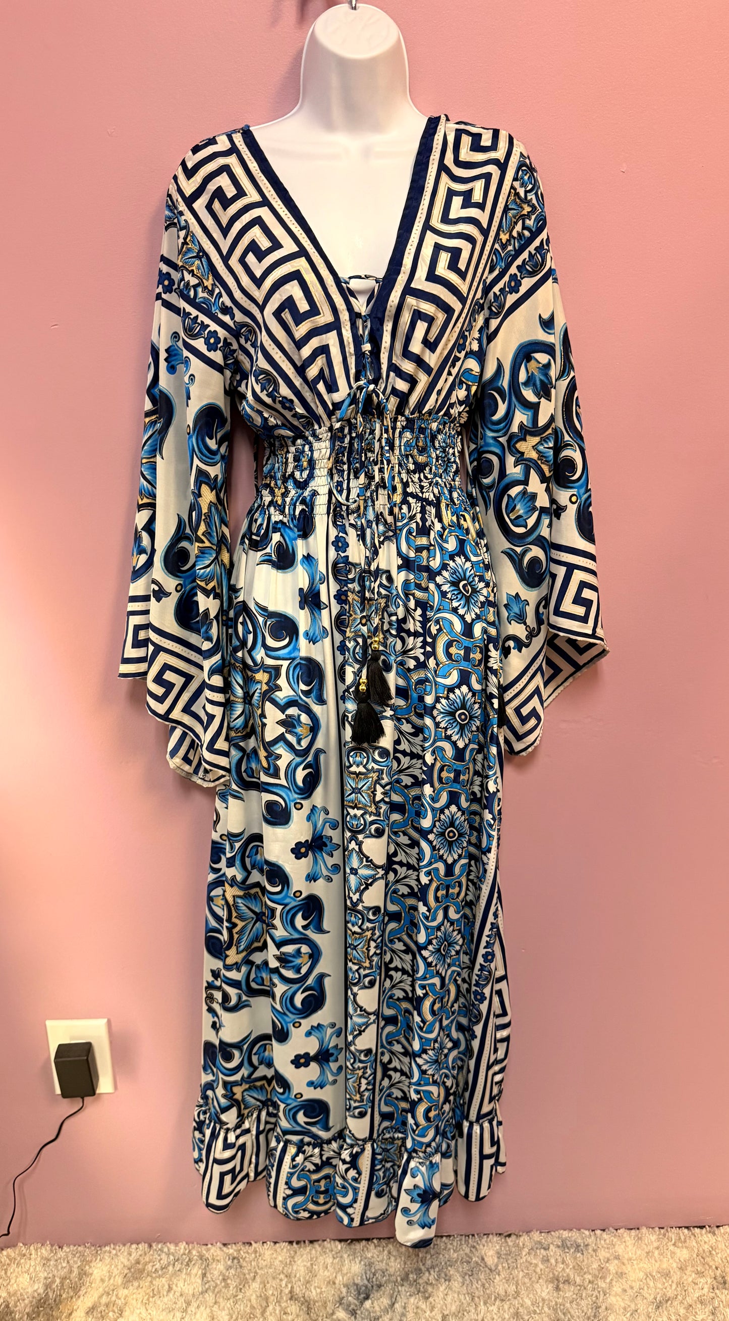 Long Boho Dress W/Pockets