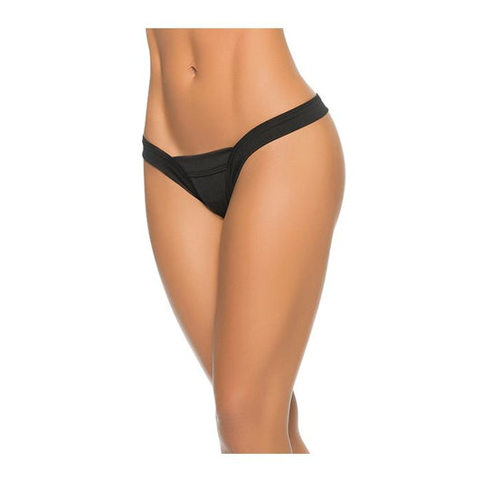 V Strap Thong Black