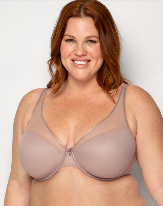 Sheer Mesh Plunge T-shirt Bra