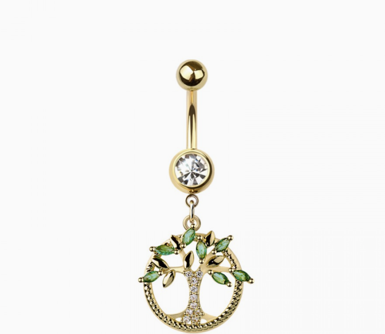316L Surgical Steel Tree of Life Dangle Belly Button