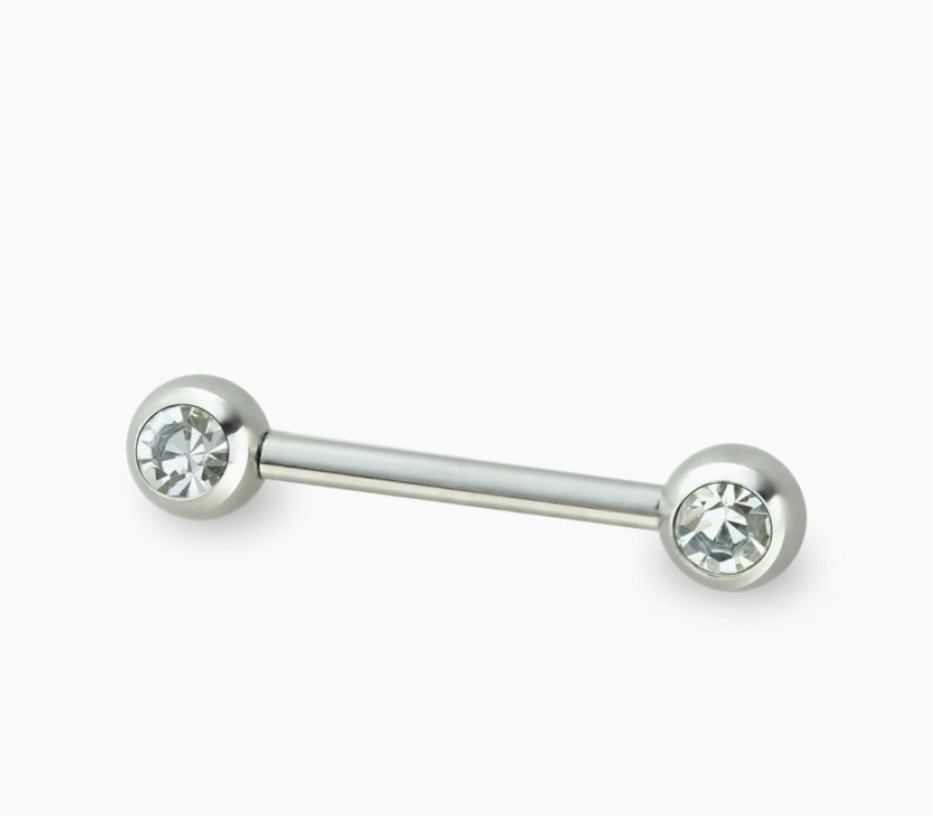 Double Front-Facing Gem 316L Surgical Steel Nipple