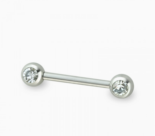 Double Front-Facing Gem 316L Surgical Steel Nipple