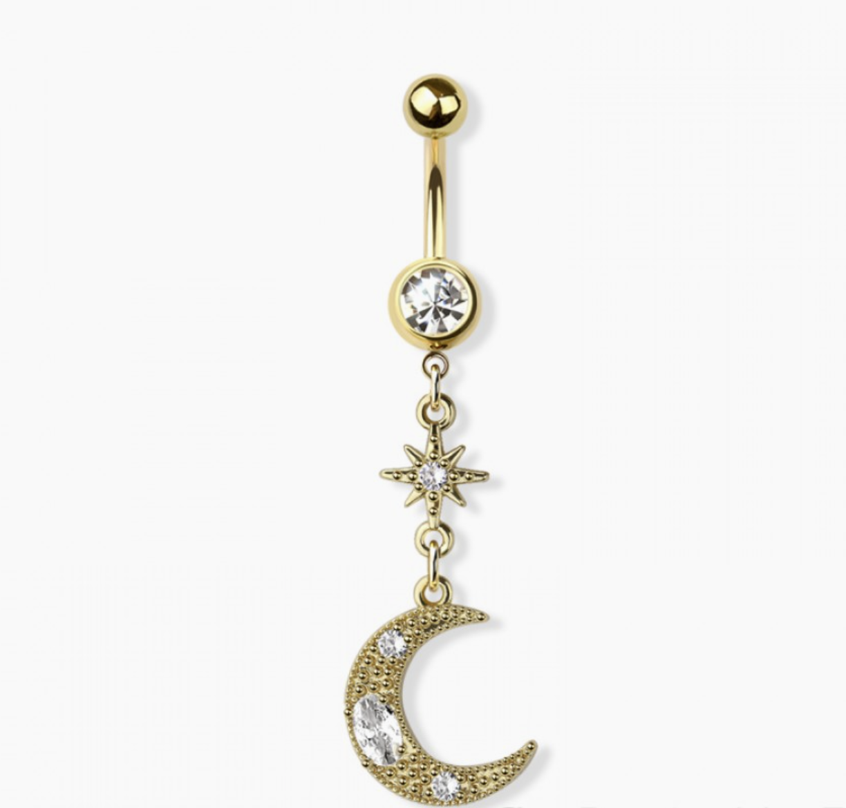 Moon Starburst 316L Surgical Steel Belly Ring