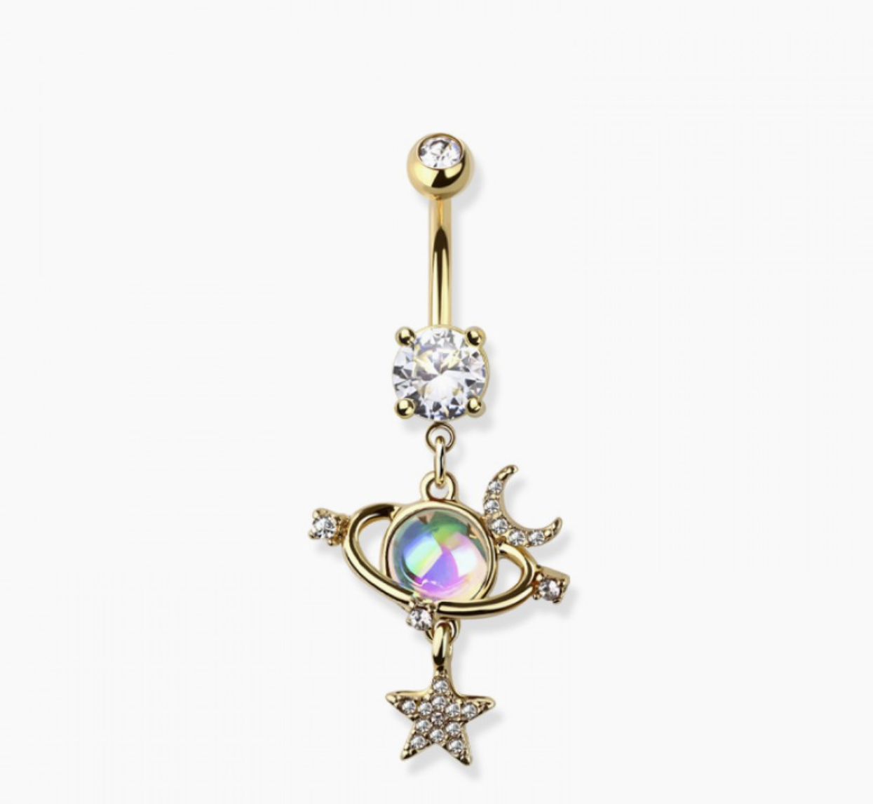 Orbit Planet Dangle 316L Surgical Steel Belly