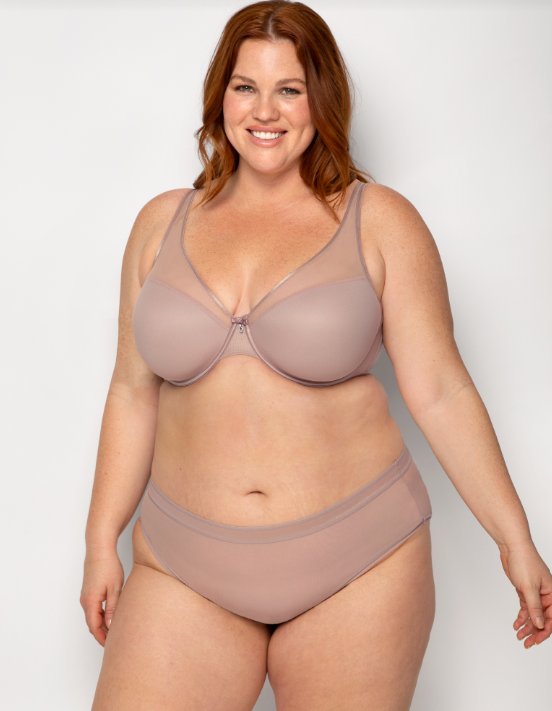 Sheer Mesh Plunge T-shirt Bra