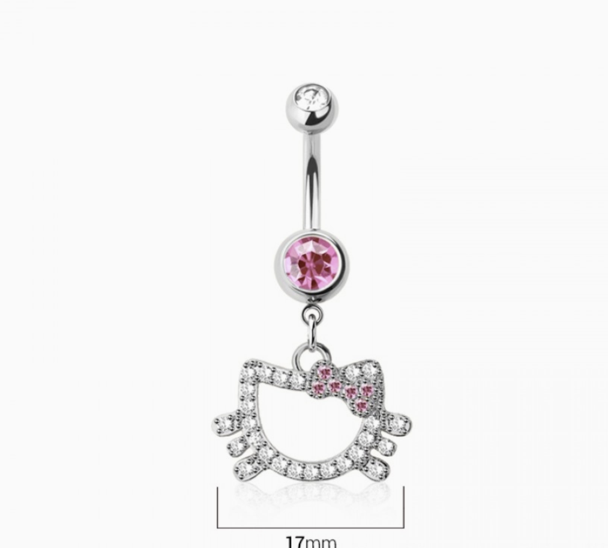316L Surgical Steel Multi CZ Cat Belly Button