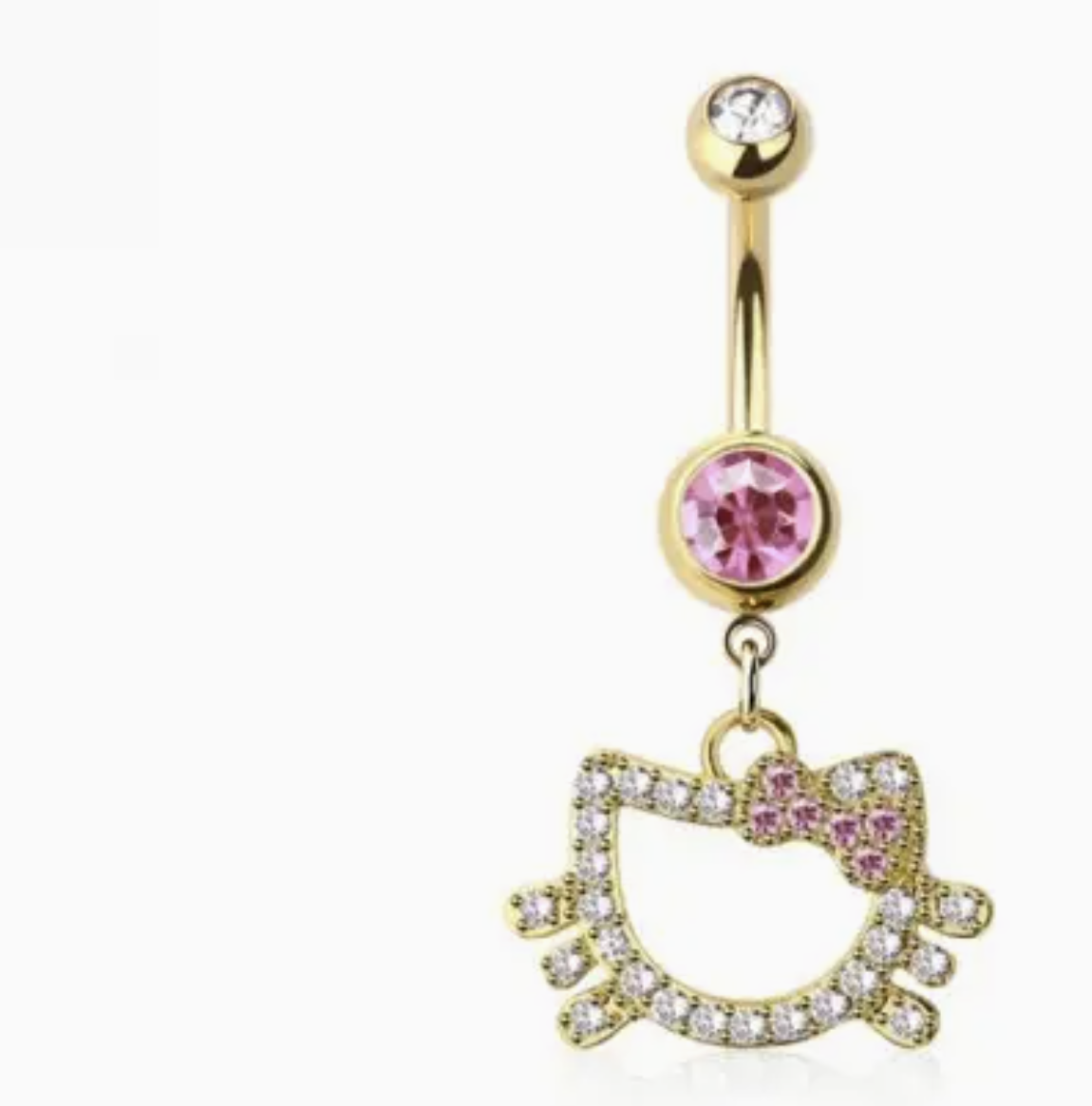 316L Surgical Steel Multi CZ Cat Belly Button