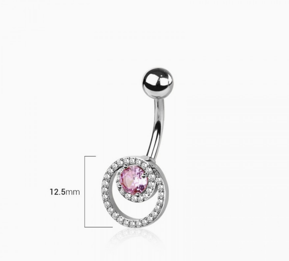 316L Surgical Steel Multi CZ Double Hoop Belly Button Ring