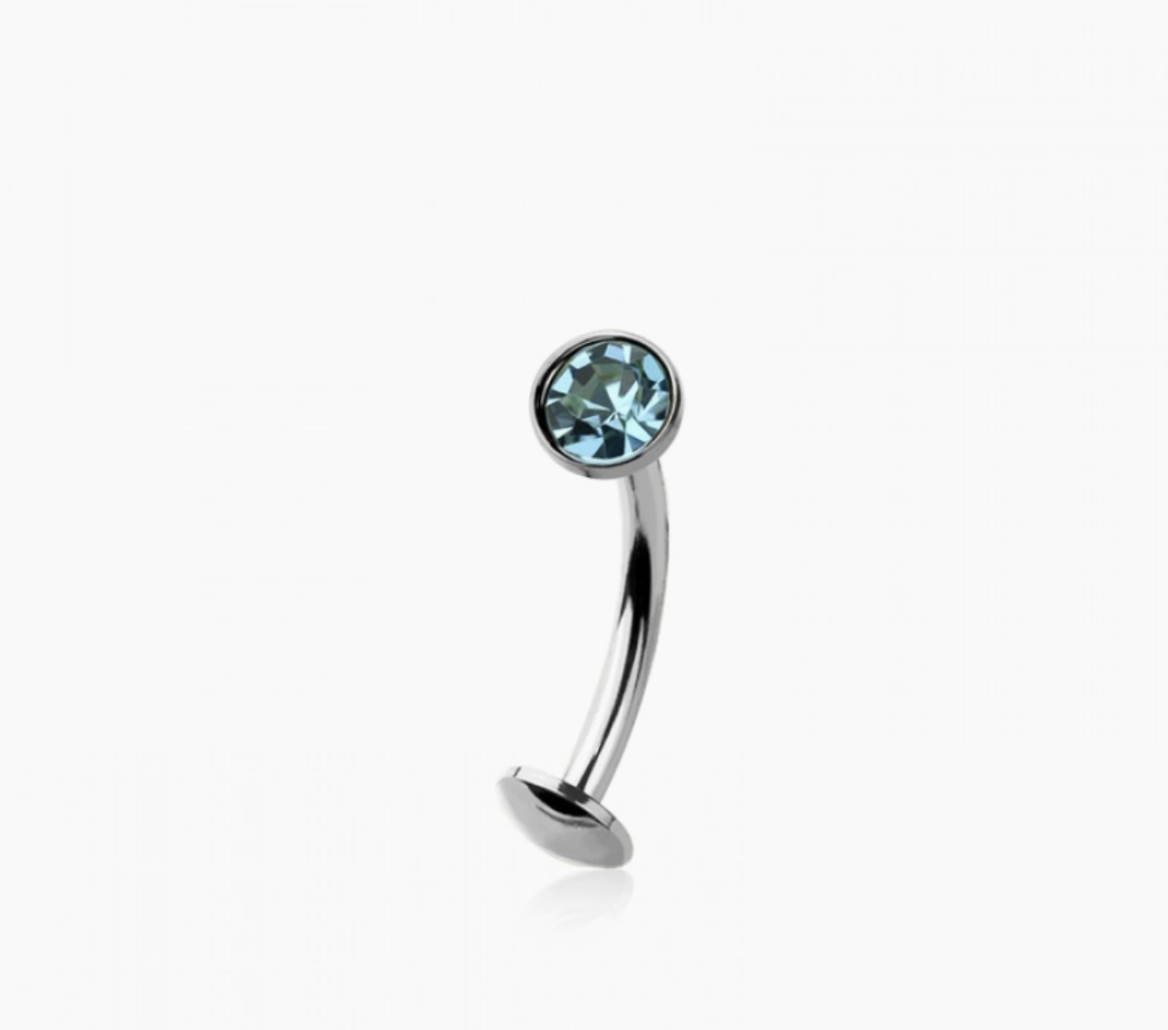 Bezel CZ Gem 316L Surgical Steel Threadless Floating Belly