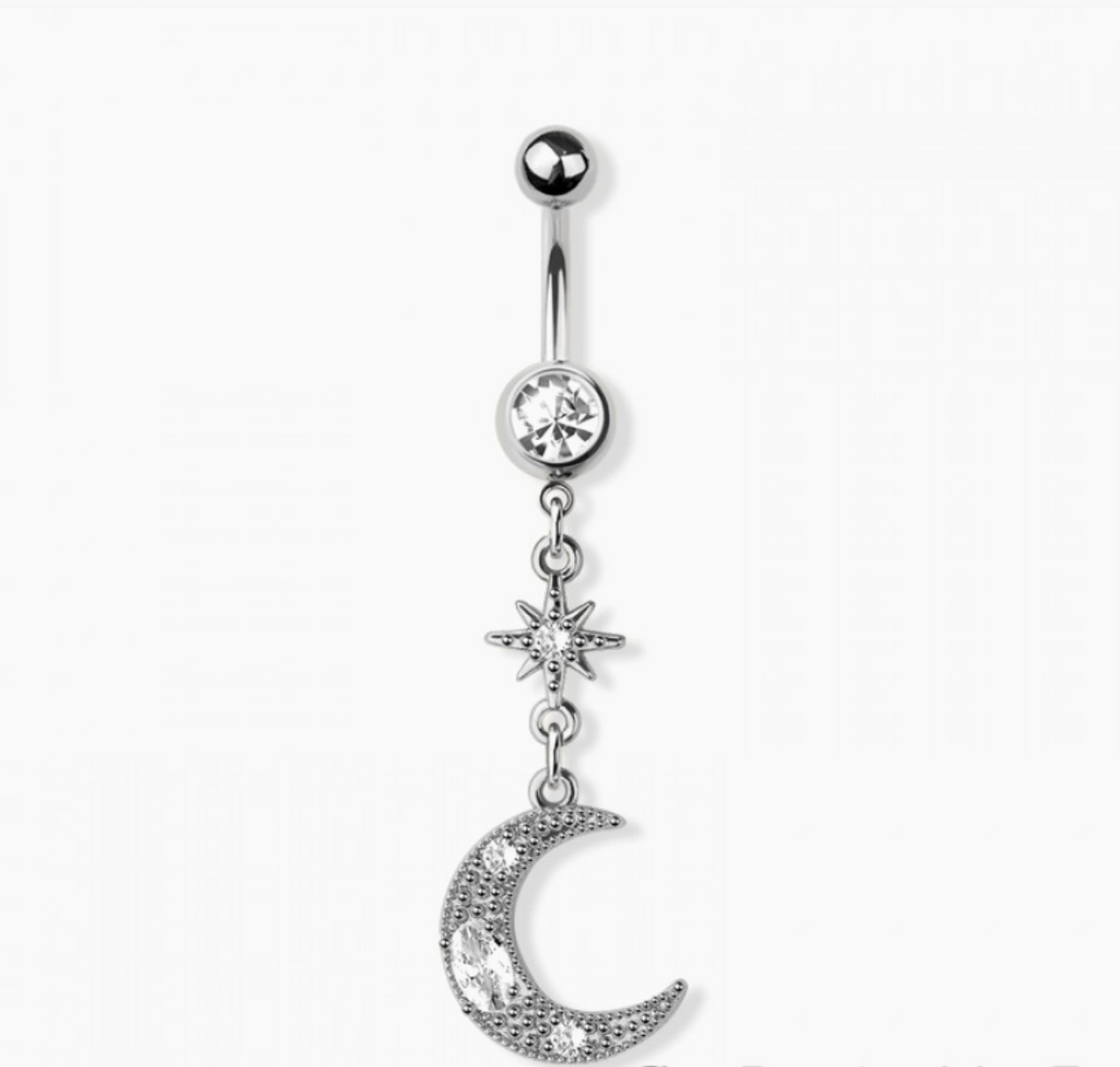 Moon Starburst 316L Surgical Steel Belly Ring