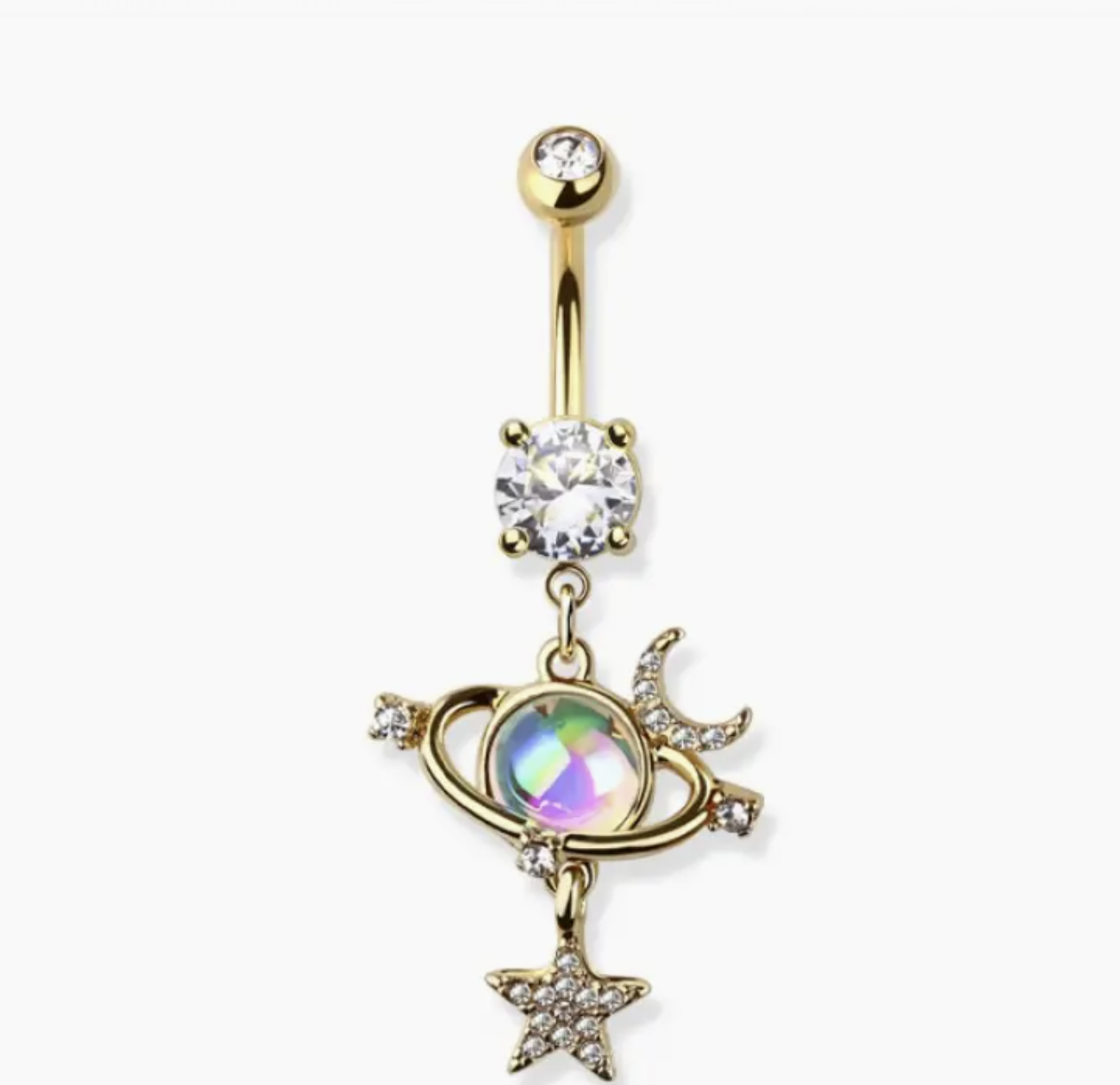 Orbit Planet Dangle 316L Surgical Steel Belly
