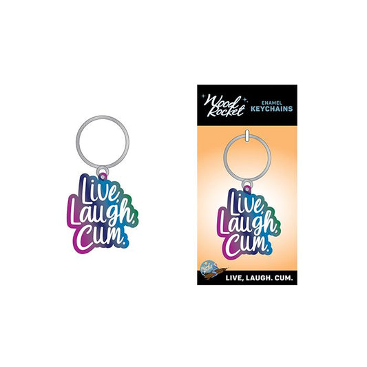 Wood Rocket Live Laugh Cum Keychain