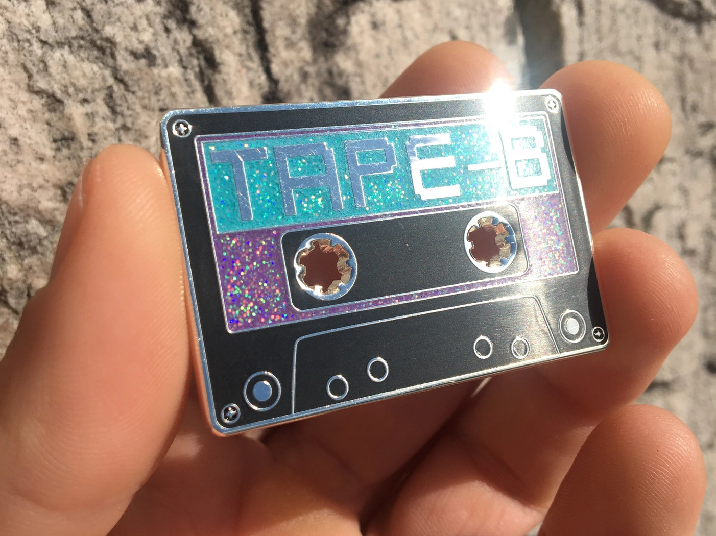 Tape B Cassette Pin – 2" Hard Enamel Pin