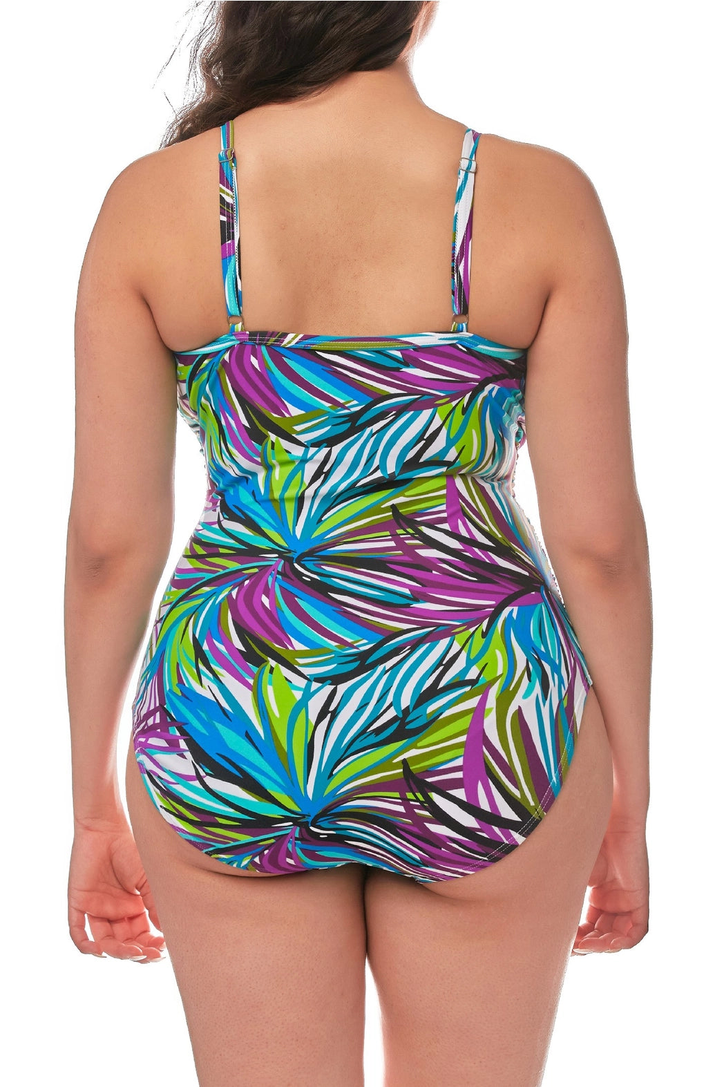 Plus Size Purple Ruching One-Piece