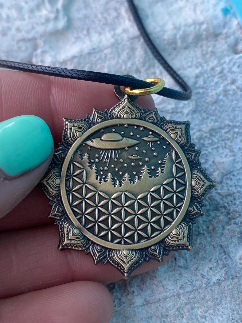 Ancient Aliens Pendant Original Sacred Geometry