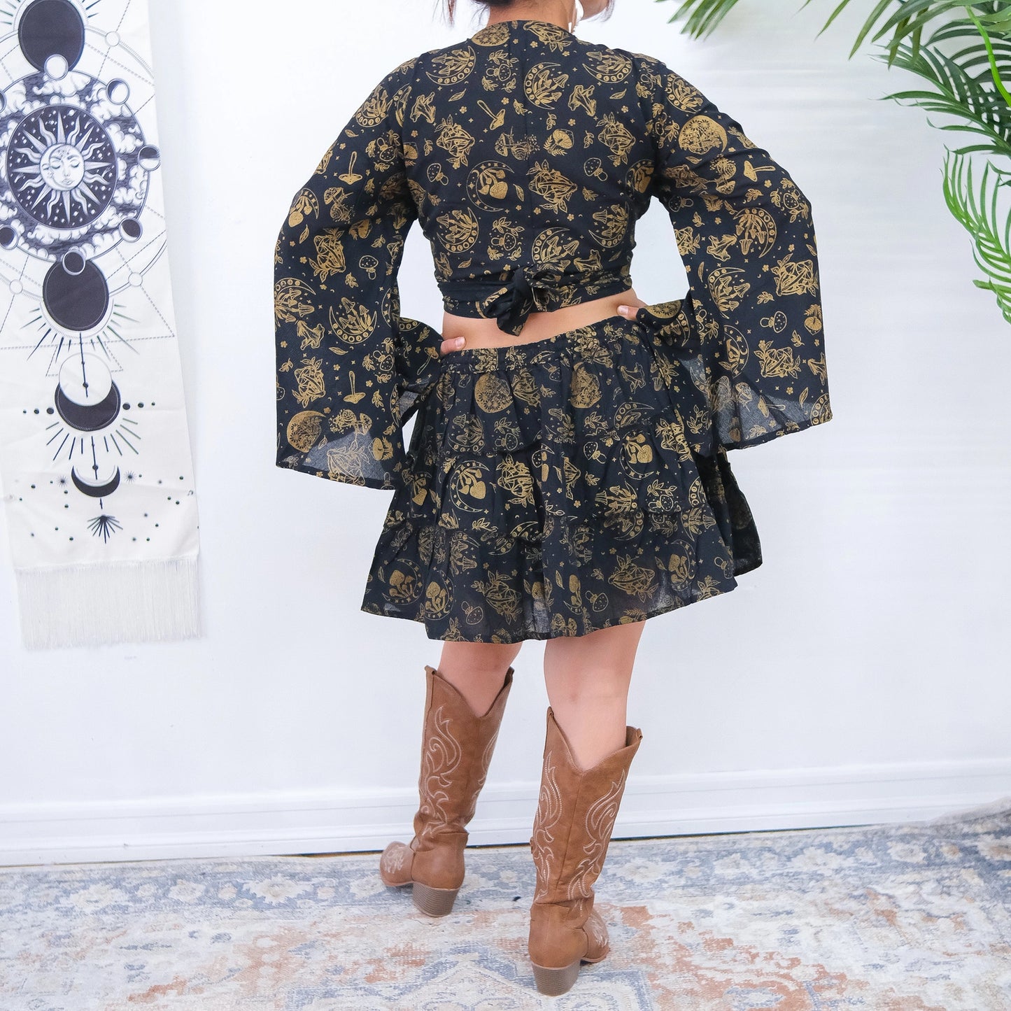 Flowy Mushroom Bell Sleeve Top