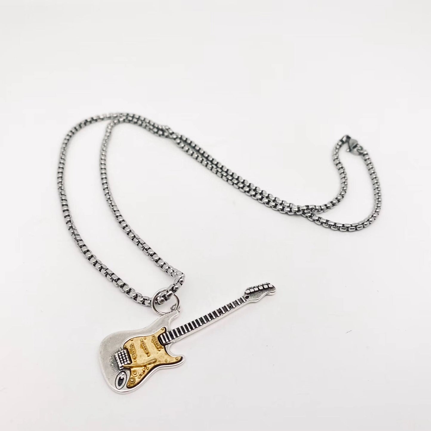 Rock Style Electric Guitar Pendant Necklace