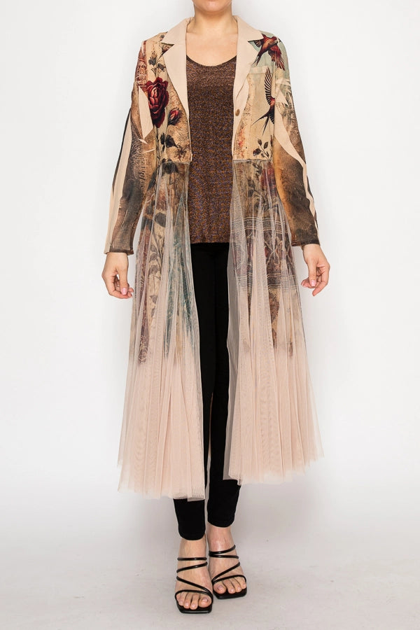 Chic Contrast Longline Blazer
