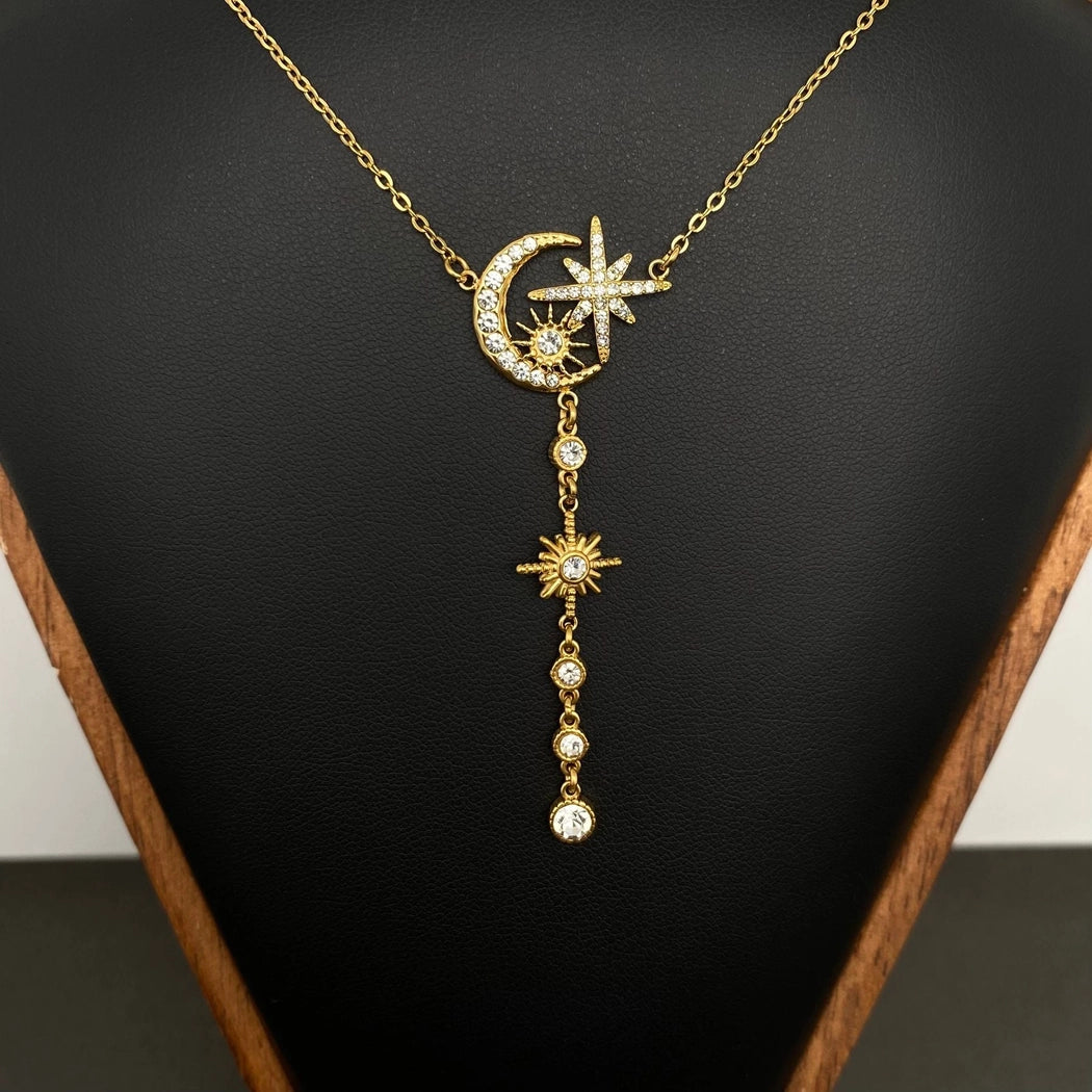 Sun Star 18K Gold Plated Stainless Steel Necklace