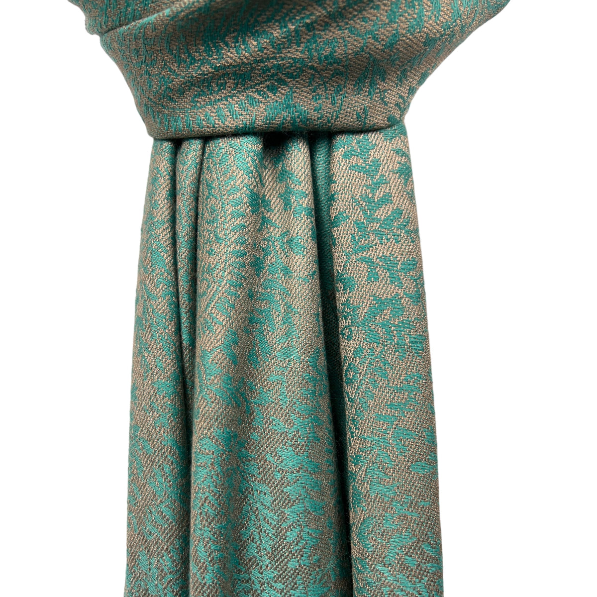 Plain Pashmina with Paisley Print Finished with Fringes